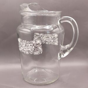 Vintage 1970's - 1980's Pepsi Cola Glass Pitcher with White Logo